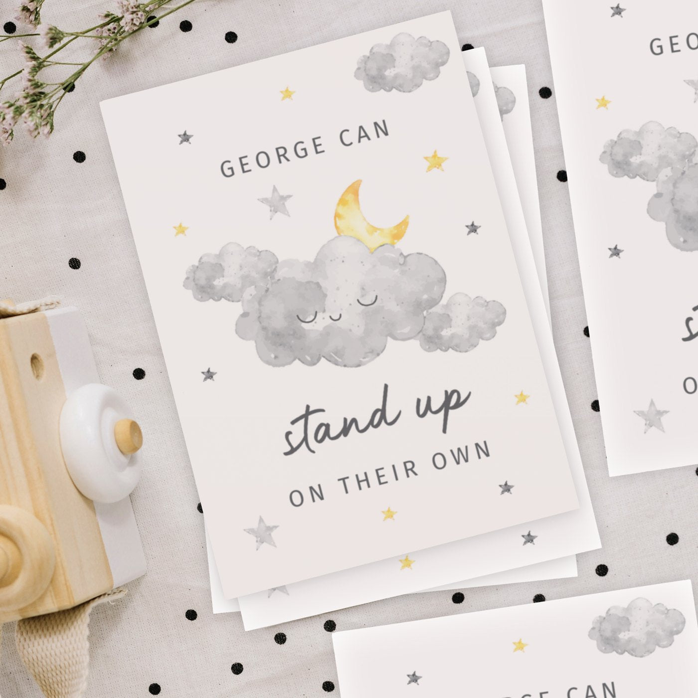 Personalised Cloud Baby Milestone Cards