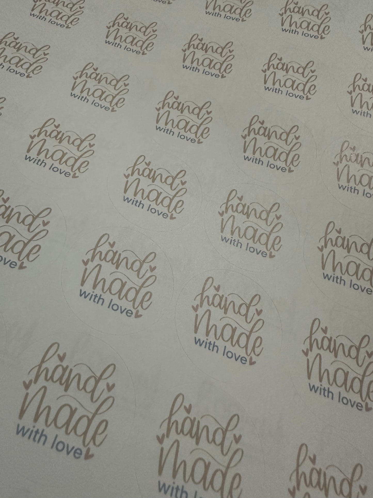 Hand Made with Love Stickers