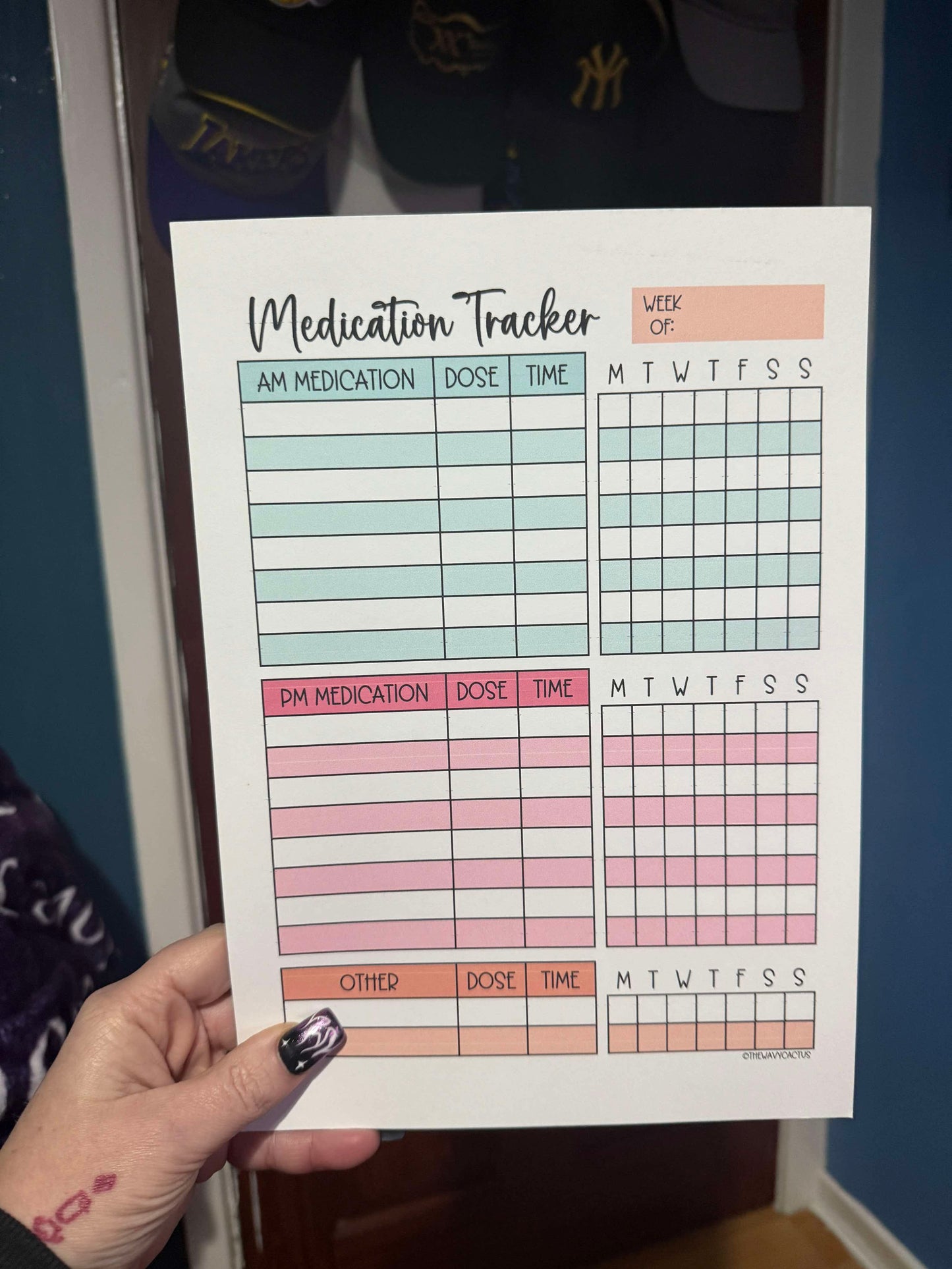 Wipeable Medication Tracker