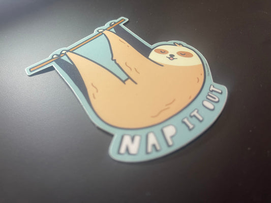 Sloth Nap It Out single vinyl sticker