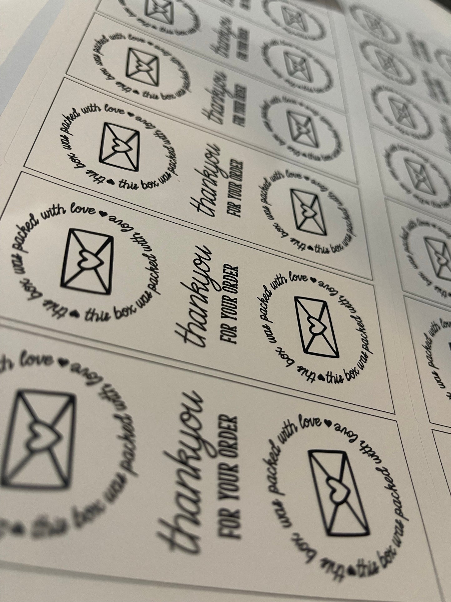 Thank you for your order box seals