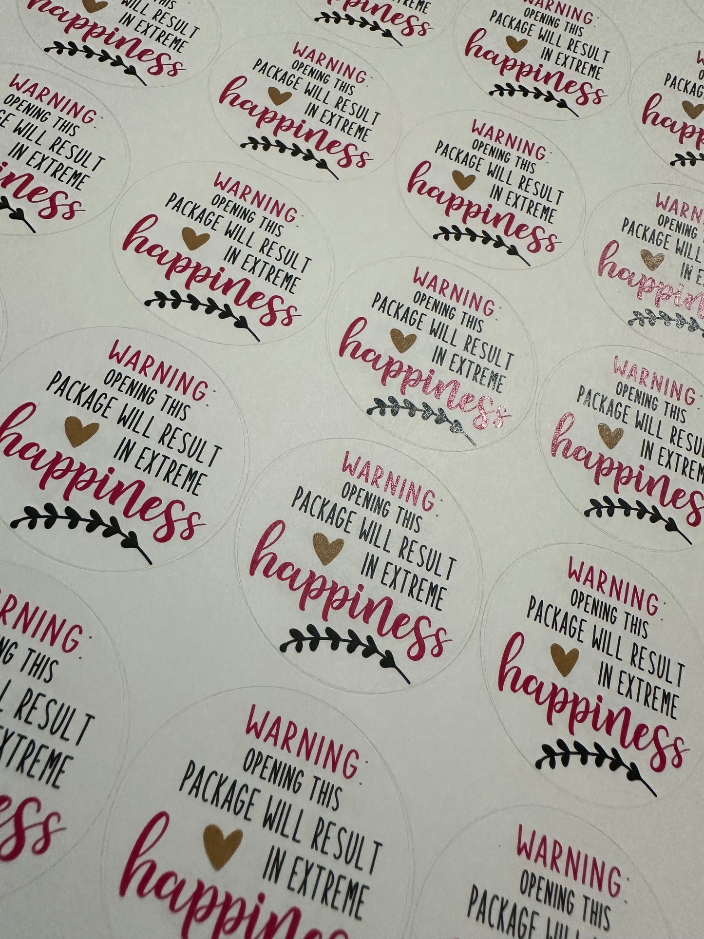 Happiness Warning Stickers