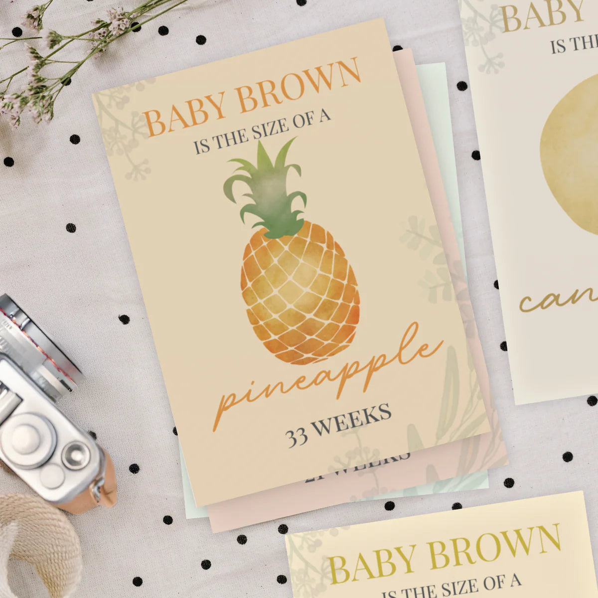 Personalised Bump to Baby Pregnancy Milestone Cards