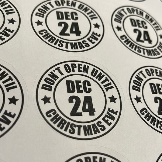 Do not open until Christmas Eve Stickers