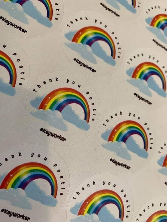 Thank you Postie Rainbow Stickers